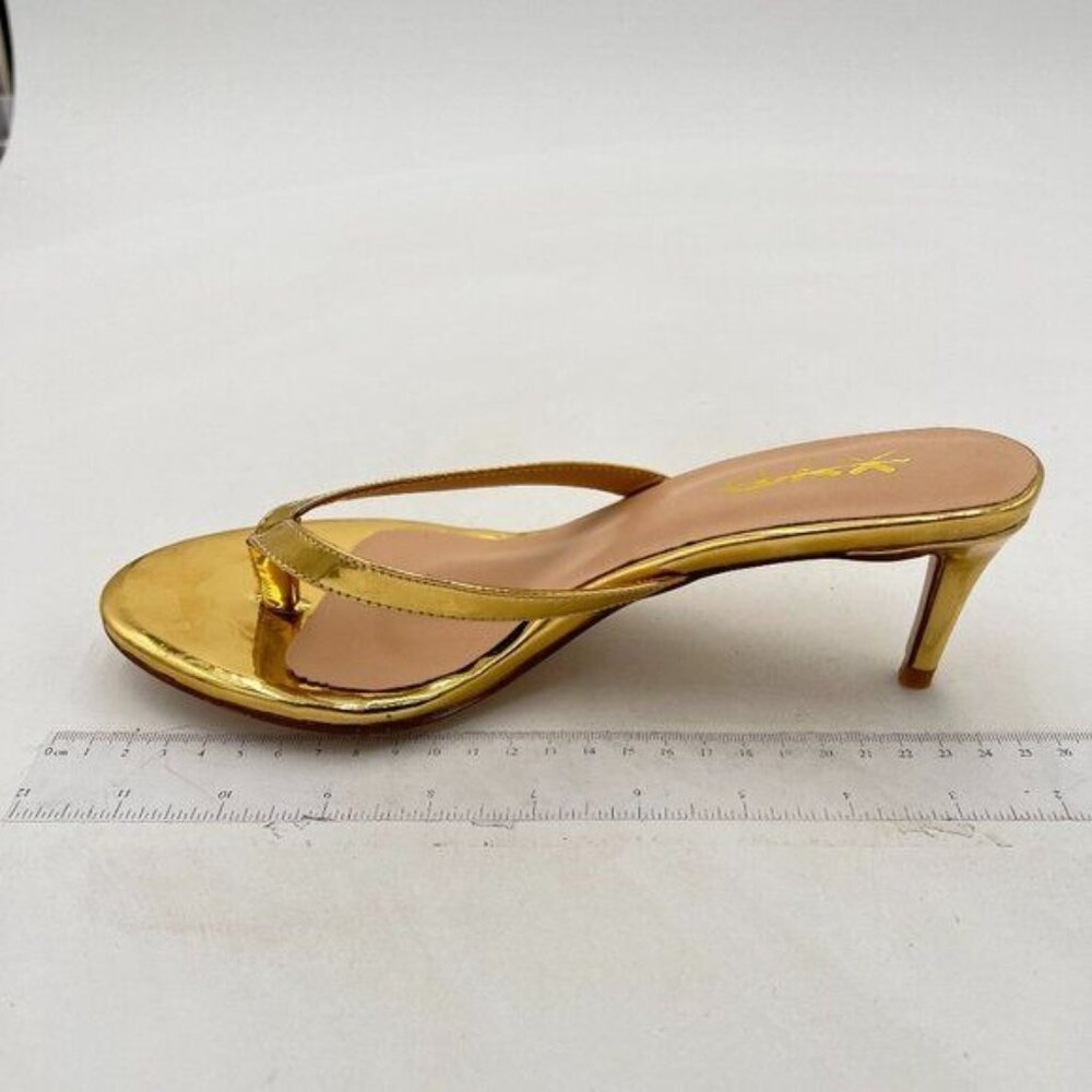 XYD Women Fashion Thong Mid Heel Sandals Casual Flip Flops Open Almond Toe Daily